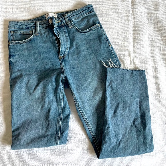Zara Denim - Zara high rise straight leg denim